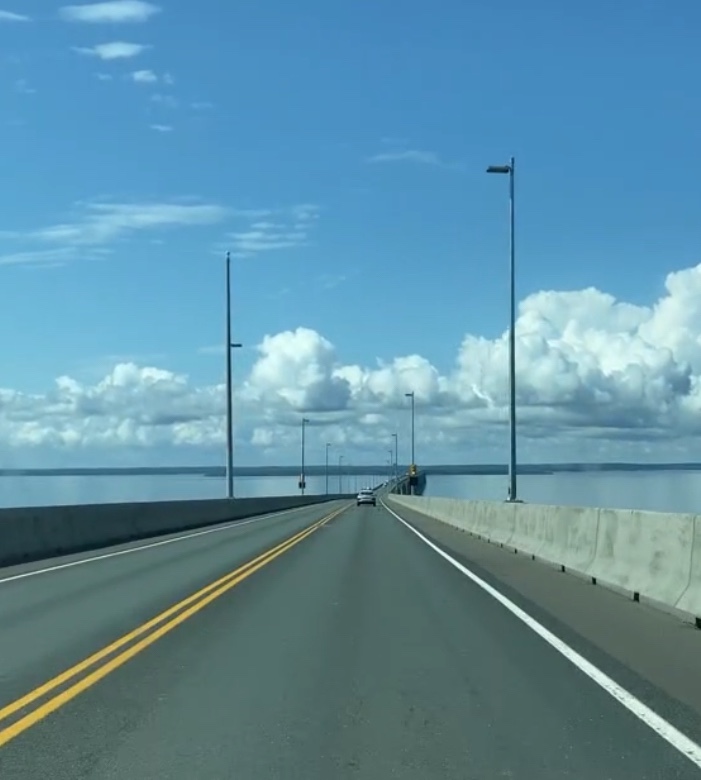 Driving on The Confederation Bridge Prince Edward Island
